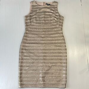 Lauren Ralph Lauren Gold Sequined Cocktail Dress
